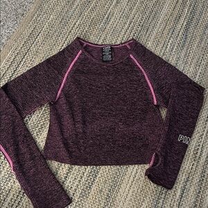 PINK Victoria's Secret Maroon and Pink Crop Top